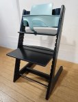 画像1: 北欧　ノルウェー　STOKKE ストッケ　Tripp Trapp Chair トリップトラップチェア　ベビーガード付　ブラック色 (1)