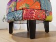 画像10: オリエンタル　エスニック　モダン　大型　直径63cm　パッチワーク　刺繍　装飾　ソファ　オットマン　ラウンドスツール　フットレスト　収納箱　収納BOX付　椅子　チェア