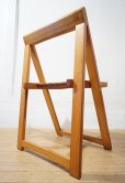 画像4: 古い木味　英国カフェ　ヴィンテージ　フォールディングチェア　デスクチェア　作業椅子　アトリエ　クウネル　1脚出品　在庫3脚　(1)