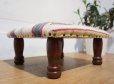 画像5: ヴィンテージ　海外民芸　フットスツール　オットマン　ローチェア　ソファサイド　フットレスト　椅子　足置き　刺繍