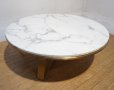 画像2: 高級逸品　大理石　センターテーブル　ローテーブル　リビングテーブル　円形　ゴールド　アイアン　フレーム