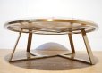 画像12: 高級逸品　大理石　センターテーブル　ローテーブル　リビングテーブル　円形　ゴールド　アイアン　フレーム