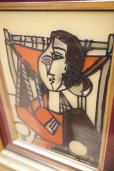 画像3: 美術品　PICASSO パブロ・ピカソ　ステンドグラス　人物画　絵画　金縁　木製フレーム　インテリア　アート作品　ガラス張り　壁掛け　ディスプレイ　店舗什器　洋館　西洋