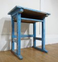 画像11:  古い木　アンティーク　ブルーペインティング　作業台　サイドテーブル　机　デスク　ガーデニングアイテム　飾り棚