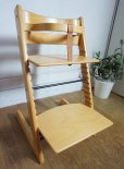 画像4: 北欧　ノルウェー　STOKKE ストッケ　Tripp Trapp Chair トリップトラップチェア　ベビーガード付　革ベルト　ダイニング　高さ調節機能　取説付き　子供椅子　デスクチェア　ナチュラル色