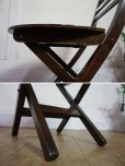 画像16: 英国　カフェ　フォールディングチェア　折り畳み椅子　ビーチ材　アンティーク　ヴィンテージ　アトリエ　(2)