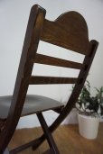 画像10: 英国　カフェ　フォールディングチェア　折り畳み椅子　ビーチ材　アンティーク　ヴィンテージ　アトリエ　(2)