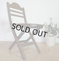 英国　カフェ　フォールディングチェア　折り畳み椅子　ビーチ材　アンティーク　ヴィンテージ　アトリエ　(2)