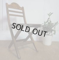 英国　カフェ　フォールディングチェア　折り畳み椅子　ビーチ材　アンティーク　ヴィンテージ　アトリエ　(1)