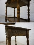 画像16: 西洋　クラシカル　オーク材　アンティーク　サイドテーブル　コンソール　飾り棚　台　引き出し　チェスト　英国　カフェ　洋館　ディスプレイ