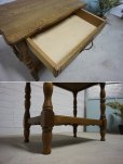 画像13: 西洋　クラシカル　オーク材　アンティーク　サイドテーブル　コンソール　飾り棚　台　引き出し　チェスト　英国　カフェ　洋館　ディスプレイ