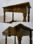 画像11: 西洋　クラシカル　オーク材　アンティーク　サイドテーブル　コンソール　飾り棚　台　引き出し　チェスト　英国　カフェ　洋館　ディスプレイ
