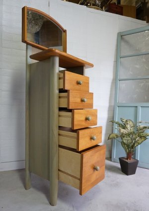 画像2: 北欧モダン　ドレッサー　チェスト　収納棚　化粧台　鏡　ミラー　5杯