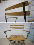 画像17: フランス　ヴィンテージ　フォールディングチェア　サイドチェア　アームチェア　ディスプレイ　ガーデン　折り畳み　椅子　アイアン　天然木　カントリー　(1)