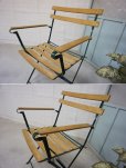 画像11: 古い木　フランス　ヴィンテージ　アイアン　フォールディングチェア　サイドチェア　アームチェア　ディスプレイ　ガーデン　折り畳み　椅子　カントリー　(2)