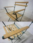 画像11: フランス　ヴィンテージ　フォールディングチェア　サイドチェア　アームチェア　ディスプレイ　ガーデン　折り畳み　椅子　アイアン　天然木　カントリー　(1)