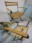 画像13: 古い木　フランス　ヴィンテージ　アイアン　フォールディングチェア　サイドチェア　アームチェア　ディスプレイ　ガーデン　折り畳み　椅子　カントリー　(2)