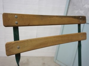 画像13: フランス　ヴィンテージ　フォールディングチェア　サイドチェア　ディスプレイ　ガーデン　折り畳み　椅子　アイアン　天然木　カントリー　シールあり　(1)