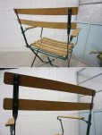 画像16: フランス　ヴィンテージ　フォールディングチェア　サイドチェア　アームチェア　ディスプレイ　ガーデン　折り畳み　椅子　アイアン　天然木　カントリー　(1)