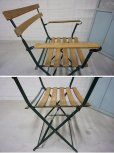 画像15: フランス　ヴィンテージ　フォールディングチェア　サイドチェア　アームチェア　ディスプレイ　ガーデン　折り畳み　椅子　アイアン　天然木　カントリー　(1)