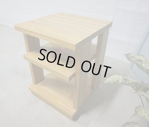 画像1: 展示品　北欧モダン　天然木　無垢材　オープンシェルフ　サイドテーブル　収納棚　飾り台