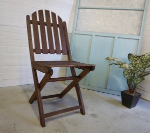 画像2: 古い木　英国　カフェ　フォールディングチェア　折り畳み椅子　ヴィンテージ　ガーデニング
