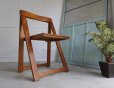 画像1: 古い木　ヴィンテージ　アンティーク　フォールディングチェア　折り畳み　デスク　ダイニング　ガーデニング　椅子　西洋　英国　カフェ (1)