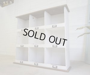 画像7: フレンチカントリー　古い木　ペインティング　収納　キャビネット　靴箱　シューズボックス　下駄箱　シェルフ　飾り棚　陳列棚　台　ディスプレイ　サイドボード　本棚　西洋　英国　ヴィンテージ