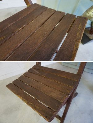 画像12: 古い木　英国　カフェ　フォールディングチェア　折り畳み椅子　ヴィンテージ　ガーデニング