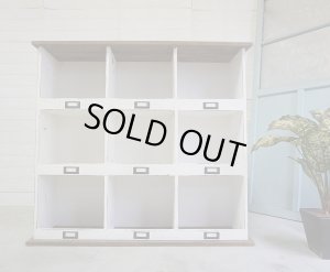 画像2: フレンチカントリー　古い木　ペインティング　収納　キャビネット　靴箱　シューズボックス　下駄箱　シェルフ　飾り棚　陳列棚　台　ディスプレイ　サイドボード　本棚　西洋　英国　ヴィンテージ