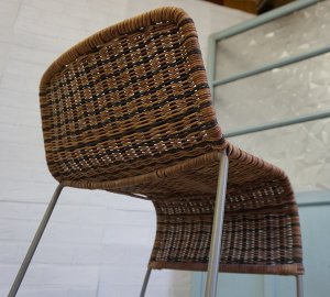 画像5: ☆天然素材の温かみある風合い☆　ラタン　藤　×　アイアン　カウンターチェア　ハイチェア　椅子　北欧モダン　