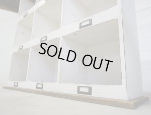 画像14: フレンチカントリー　古い木　ペインティング　収納　キャビネット　靴箱　シューズボックス　下駄箱　シェルフ　飾り棚　陳列棚　台　ディスプレイ　サイドボード　本棚　西洋　英国　ヴィンテージ