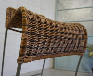 画像7: ☆天然素材の温かみある風合い☆　ラタン　藤　×　アイアン　カウンターチェア　ハイチェア　椅子　北欧モダン　