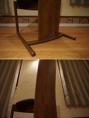 画像14: ウォールナット材　無垢　ハイバック　ダイニングチェア　本革　レザー　黒　ブラック　北欧モダン　