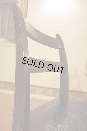 画像4:  古民家風　欅材　ケヤキ　座繰り　サイドチェア　ダイニングチェア　椅子　イス　民芸家具　１脚出品　在庫２脚　(1)