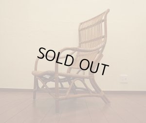 画像2: 藤　ラタン　ハイバック　アームチェア　ラウンジチェア　イージーチェア　ディスプレイ　椅子　イス　