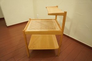 画像6: 北欧モダン　ステップアップ　サイドテーブル　ナイトテーブル　RE.CERO オリジナル　ラタンMix　ホワイトオーク材　オイル仕上げ　シェルフ　棚　台　ディスプレイ