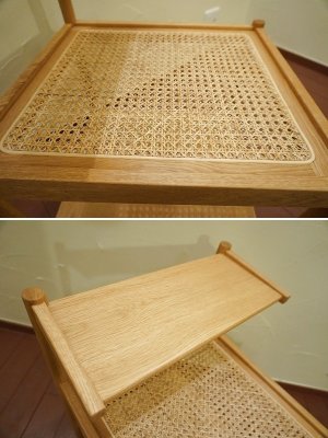 画像13: 北欧モダン　ステップアップ　サイドテーブル　ナイトテーブル　RE.CERO オリジナル　ラタンMix　ホワイトオーク材　オイル仕上げ　シェルフ　棚　台　ディスプレイ