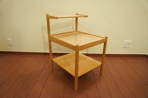 画像5: 北欧モダン　ステップアップ　サイドテーブル　ナイトテーブル　RE.CERO オリジナル　ラタンMix　ホワイトオーク材　オイル仕上げ　シェルフ　棚　台　ディスプレイ