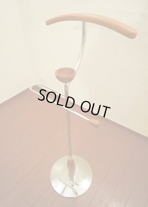 画像1: ポストモダン　ミッドセンチュリー　ヴィンテージ　スーツスタンド　ハンガーラック　コートハンガー　洋服掛け　バレットスタンド　チェリー材 × アイアン　ディスプレイ　店舗什器　スペースエイジ　北欧　ビンテージ