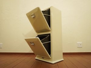 画像7: DULTON ダルトン　TRASH CAN DOUBLE DECKER　トラッシュカン　ダブルデッカー　ダストボックス　ゴミ箱　収納箱　MODEL.100-133IV　オフィス　ガレージ　インダストリアル