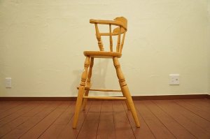画像4: 飛騨産業　☆名作家具☆　キツツキ　穂高 ベビーチェア　チャイルドチェア　子供椅子　ナラ材　楢材　オーク材　無垢材　ヴィンテージ　アンティーク　6.6万
