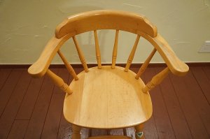 画像7: 飛騨産業　☆名作家具☆　キツツキ　穂高 ベビーチェア　チャイルドチェア　子供椅子　ナラ材　楢材　オーク材　無垢材　ヴィンテージ　アンティーク　6.6万