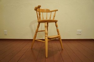 画像3: 飛騨産業　☆名作家具☆　キツツキ　穂高 ベビーチェア　チャイルドチェア　子供椅子　ナラ材　楢材　オーク材　無垢材　ヴィンテージ　アンティーク　6.6万