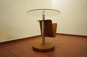 画像3: 北欧モダン　ガラストップ　サイドテーブル　飾り棚　本棚　雑誌　収納　マガジンラック付き　ディスプレイ　台　店舗什器　　　