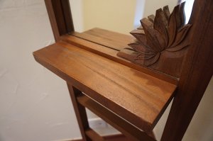 画像3: オールドチーク　無垢材　壁掛け　ラダーラック　メイクアップ　ミラー　姿見　鏡　ハンガースタンド　スタンドミラー　洋服掛け　梯子　ディスプレイ　リゾート　ホテル　店舗什器　オリエンタル　カフェ　アジアン