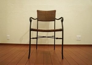 画像2: アンティーク　ラタン　アイアン　鉄製　アームチェア　椅子　イス　リゾート　ラグジュアリー　ガーデンチェア　ガーデニング　ディスプレイ　店舗什器