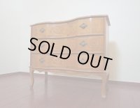 高級　イタリア製　クラシック　西洋　ロココ　洋館　アンティーク　3ドロワー　象嵌細工 インレイ　猫脚　チェスト　シェルフ　収納棚　整理タンス　箪笥　コンソール　チェスト　引き出し　