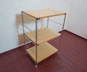 画像1: MUJI 無印良品　タモ材　３段　ユニットシェルフ　オープンシェルフ　収納棚　飾り棚　陳列台　廃番品