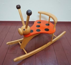 画像1: 東欧　チェコ製　キッズ　子供　遊具　乗り物　ロッキングチェア　てんとう虫　